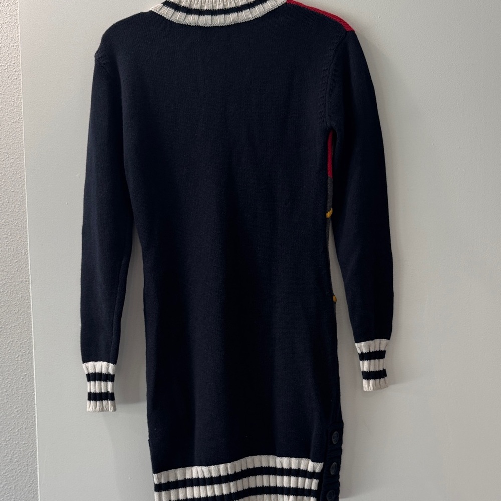 V-Neck Argyle Knit Sweater Dress - Red, Black, Gray Lamb Wome Long Sleeve top - Picture 8 of 12
